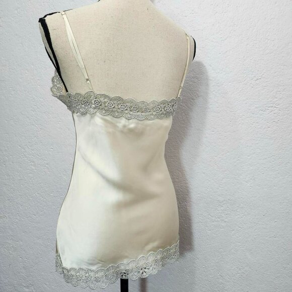 Cream and silver silk lace cami - Picture 2 of 5